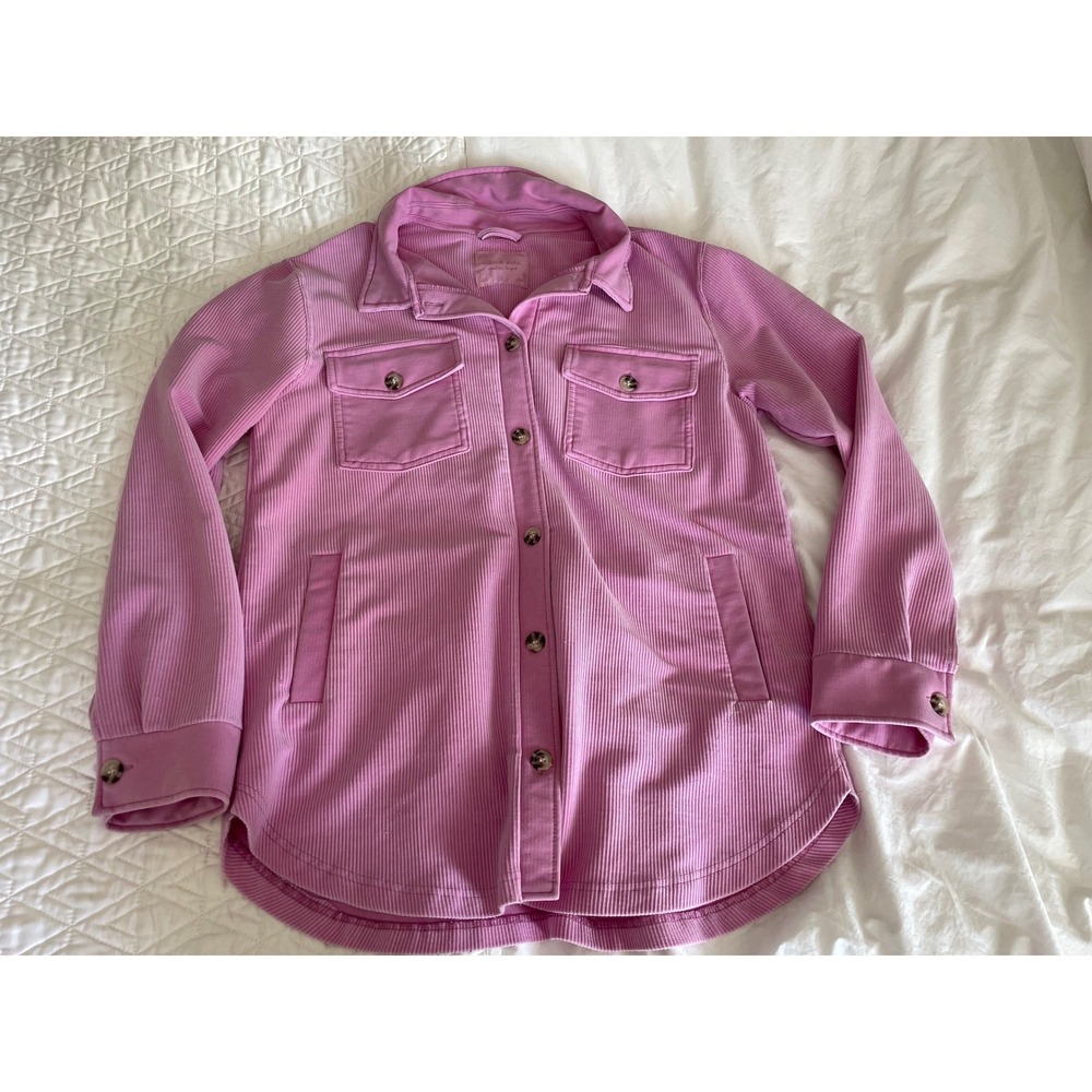 Altar'd State Shacket Pink Button Down Ribbed Long Sleeve Western Shirt Small